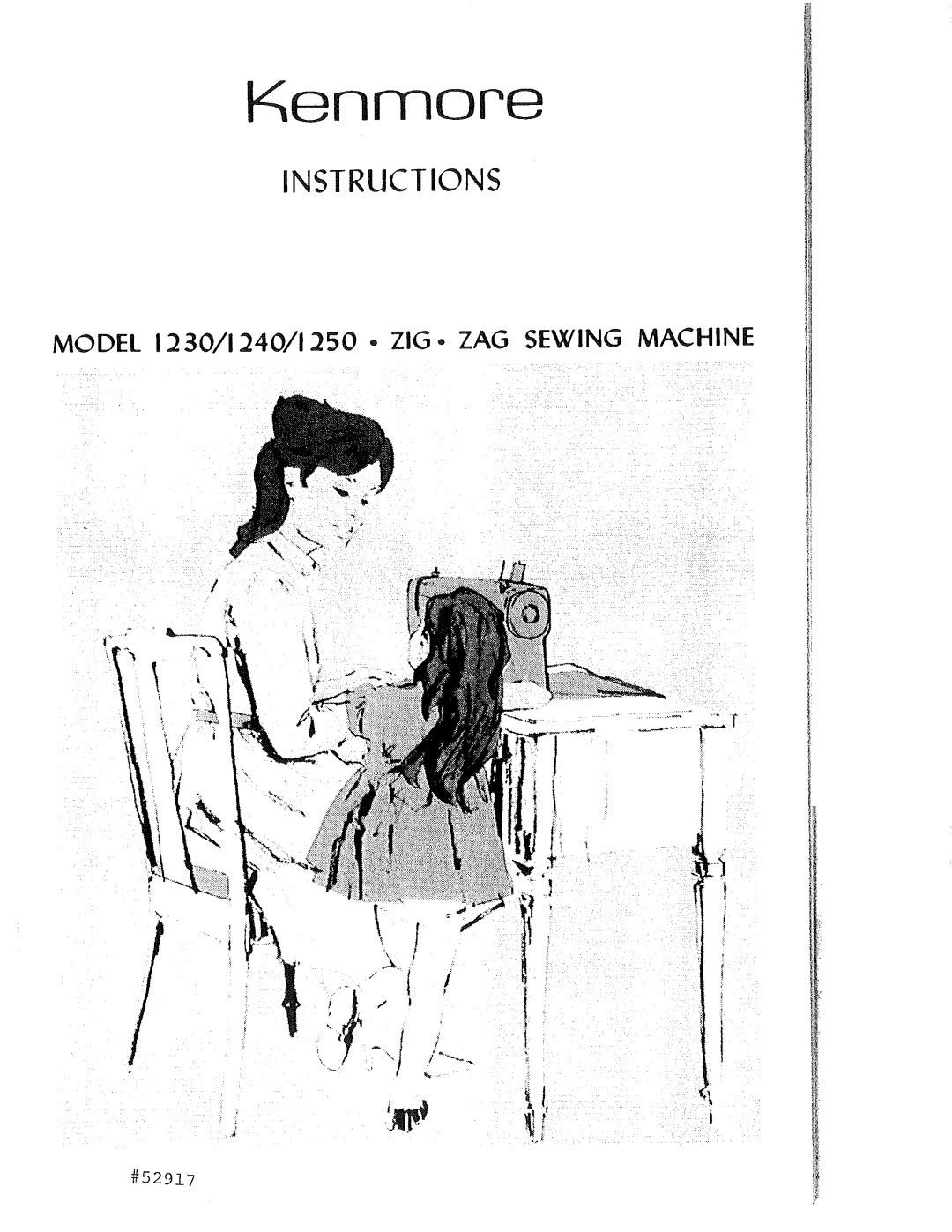 Kenmore manual MODEL 1230/1240/1250 - ZIG o ZAG SEWING MACHINE, Kenmope, Instructions, #52917 