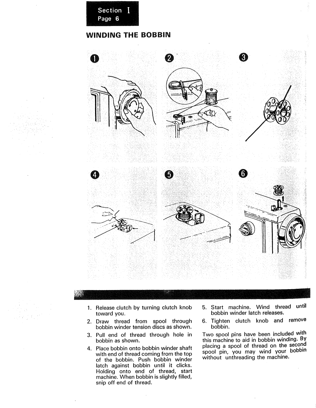 Kenmore 1240, 1230, 1250 manual Winding The Bobbin 