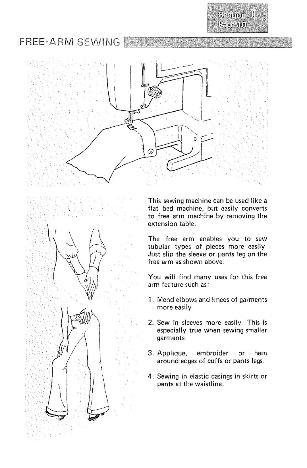 Kenmore 1232 manual Sewing in elastic casings n skirts or 3ants at the waistline 