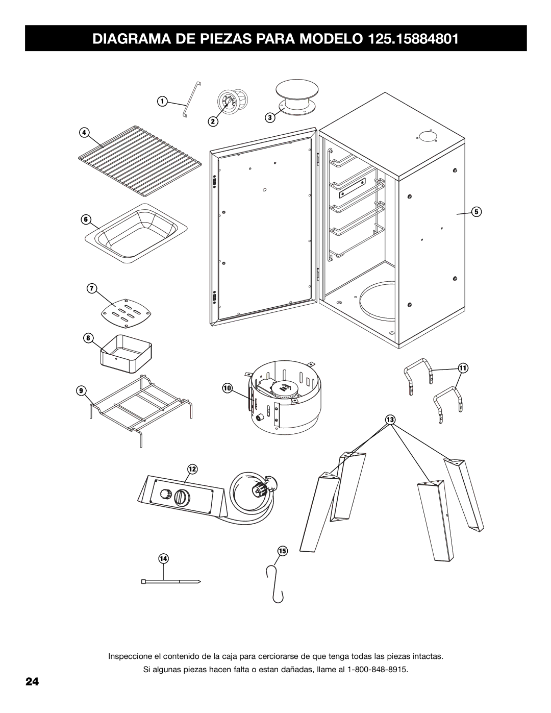 Kenmore 125.15884801 owner manual Diagrama DE Piezas Para Modelo 