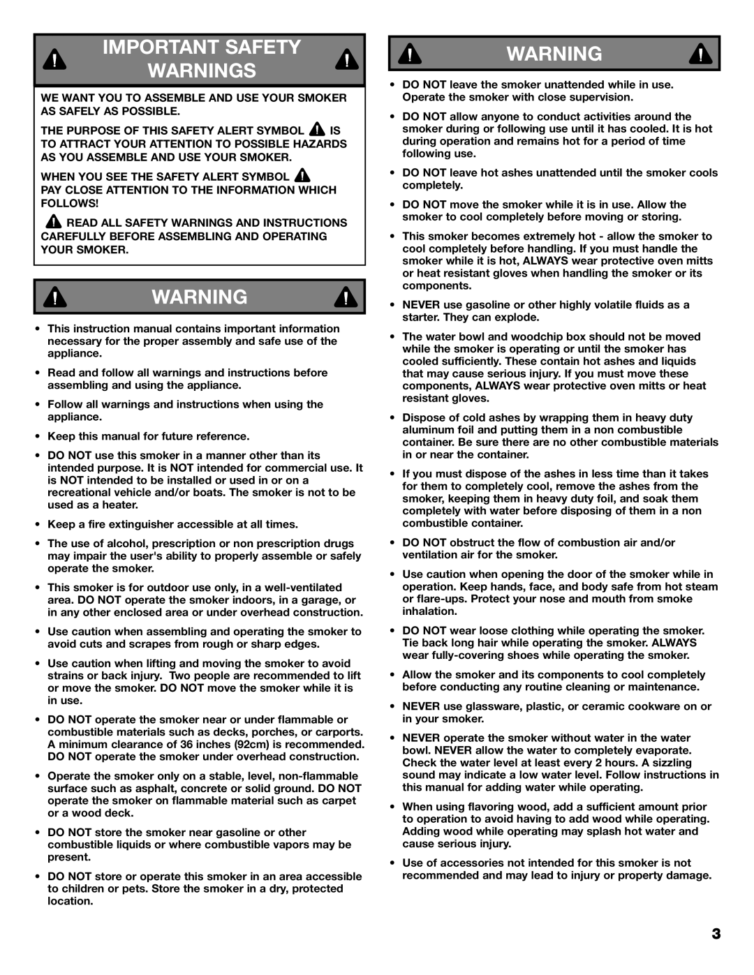 Kenmore 125.15884801 owner manual Important Safety 