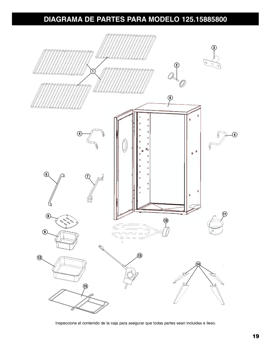 Kenmore 125.15885800 owner manual Diagrama DE Partes Para Modelo 