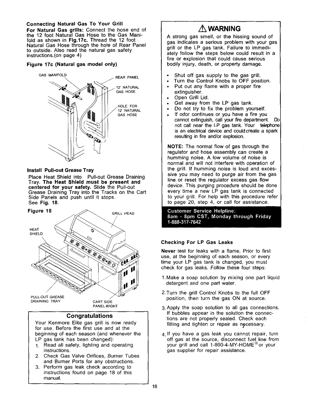 Kenmore 141 17690, 141 16690 owner manual Congratulations, Checking For LP Gas Leaks 