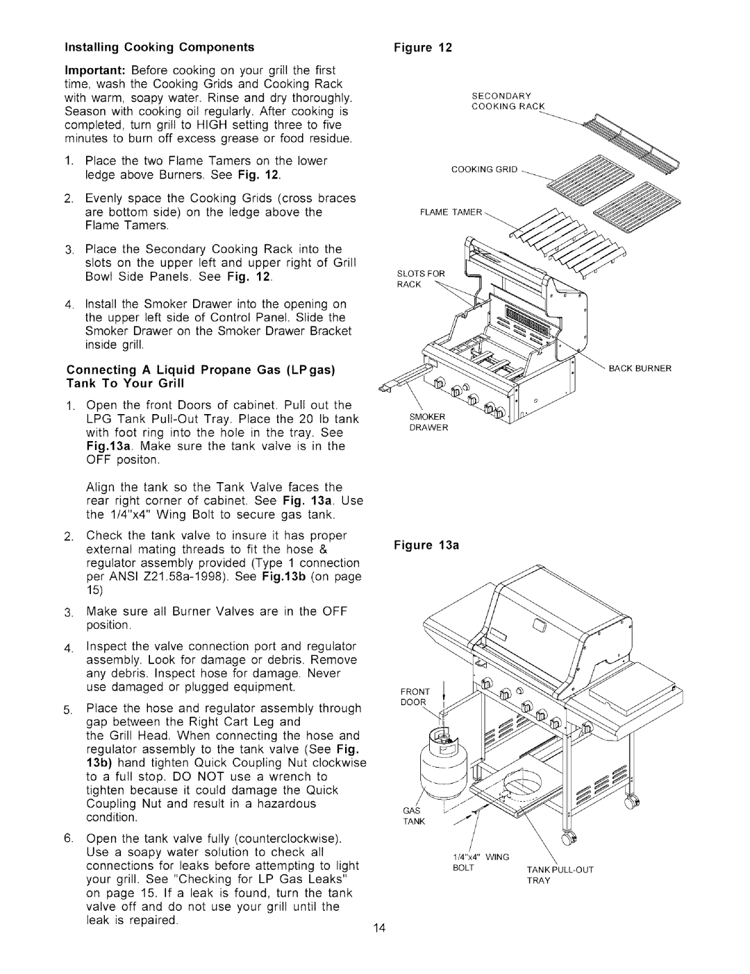 Kenmore 141.15227 owner manual Installing Cooking Components, Connecting a Liquid Propane Gas LPgas 