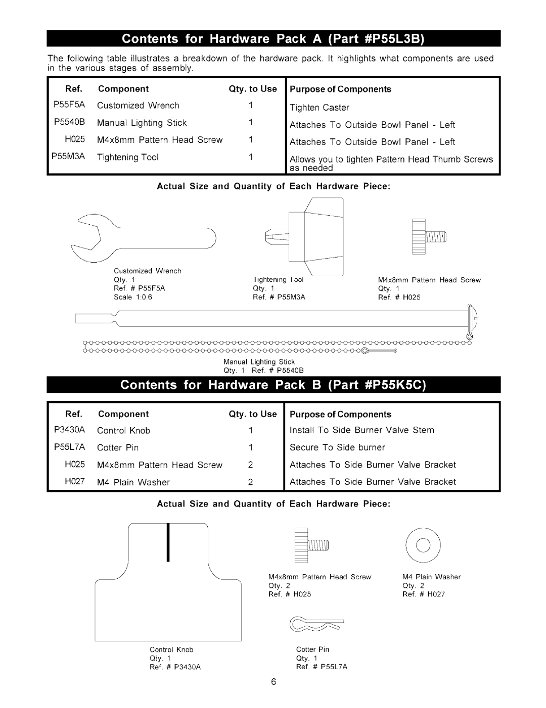 Kenmore 141.15227 owner manual Qty. to Use, P3430A, P55L7A 