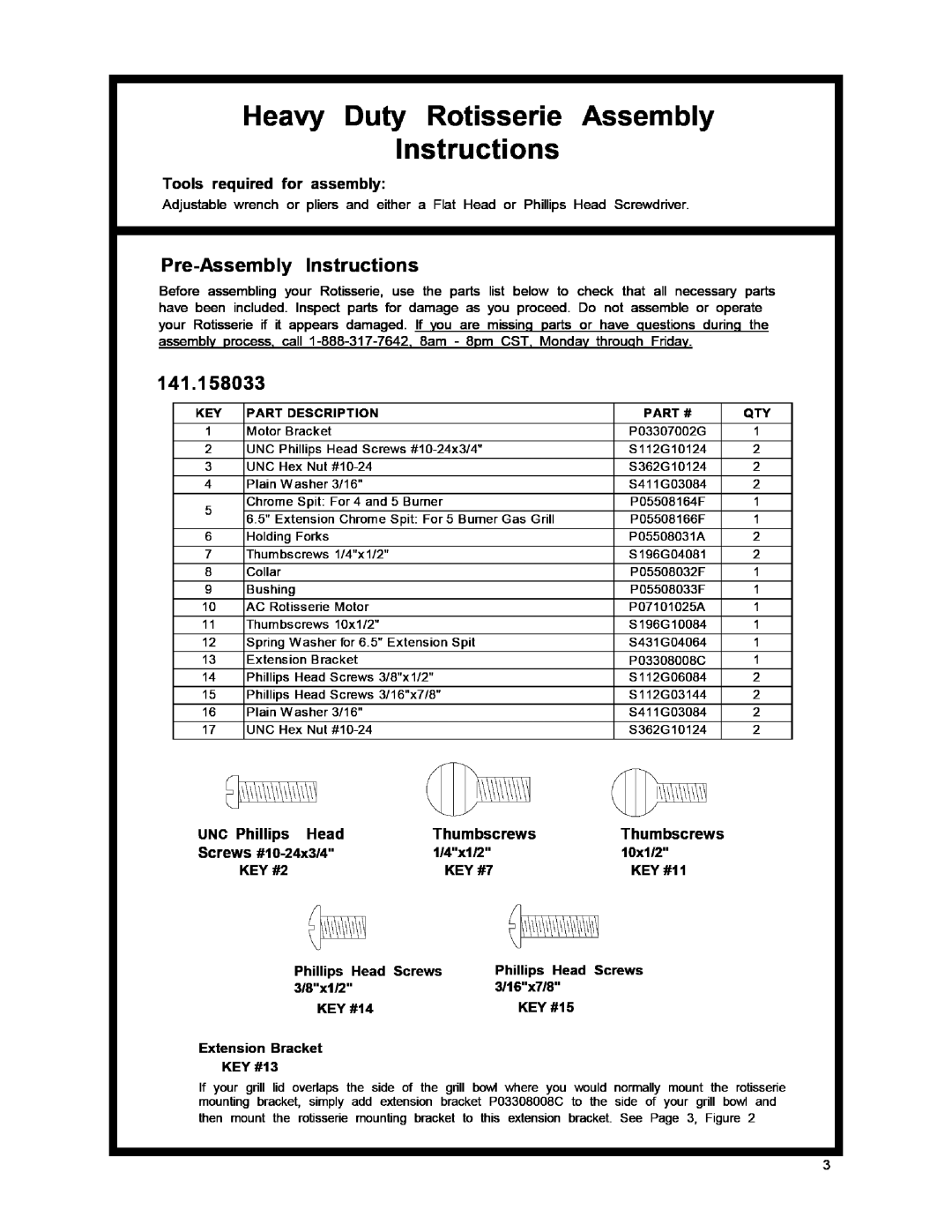 Kenmore 141.158033 manual Pre-Assembly Instructions 