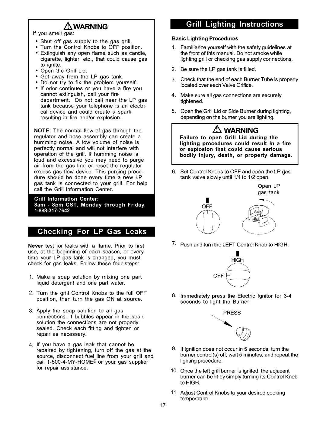 Kenmore 141.16223 owner manual Off, If you smell gas 