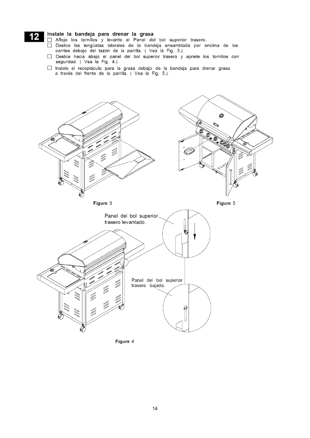 Kenmore 141.16315800 manual Bandeja, Panel del bol su trasero levantado, Para Drenar La grasa 