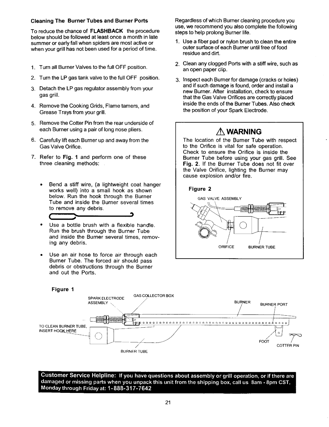 Kenmore 141.1668 owner manual Cleaning The Burner Tubes and Burner Ports 