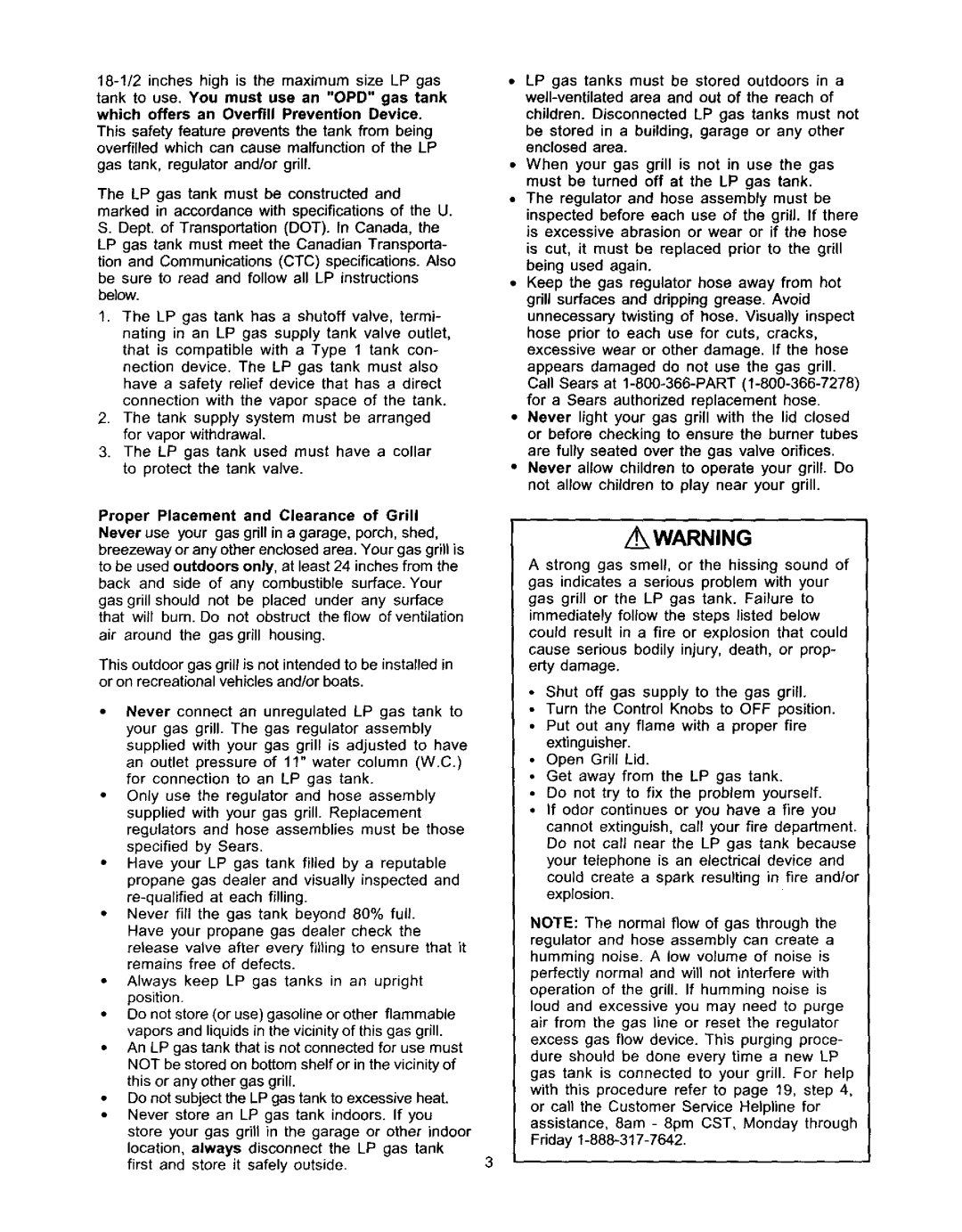 Kenmore 141.1668 owner manual Proper Placement and Clearance of Grill, Air around the gas grill housing 