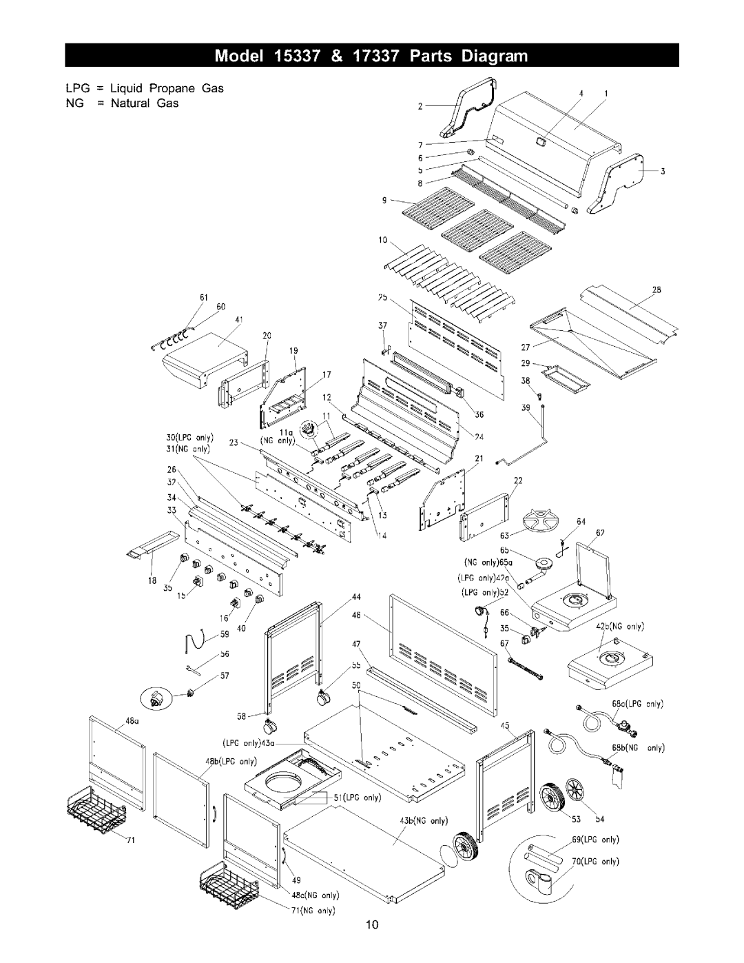 Kenmore 141.17337, 141.15337 owner manual Lpg 