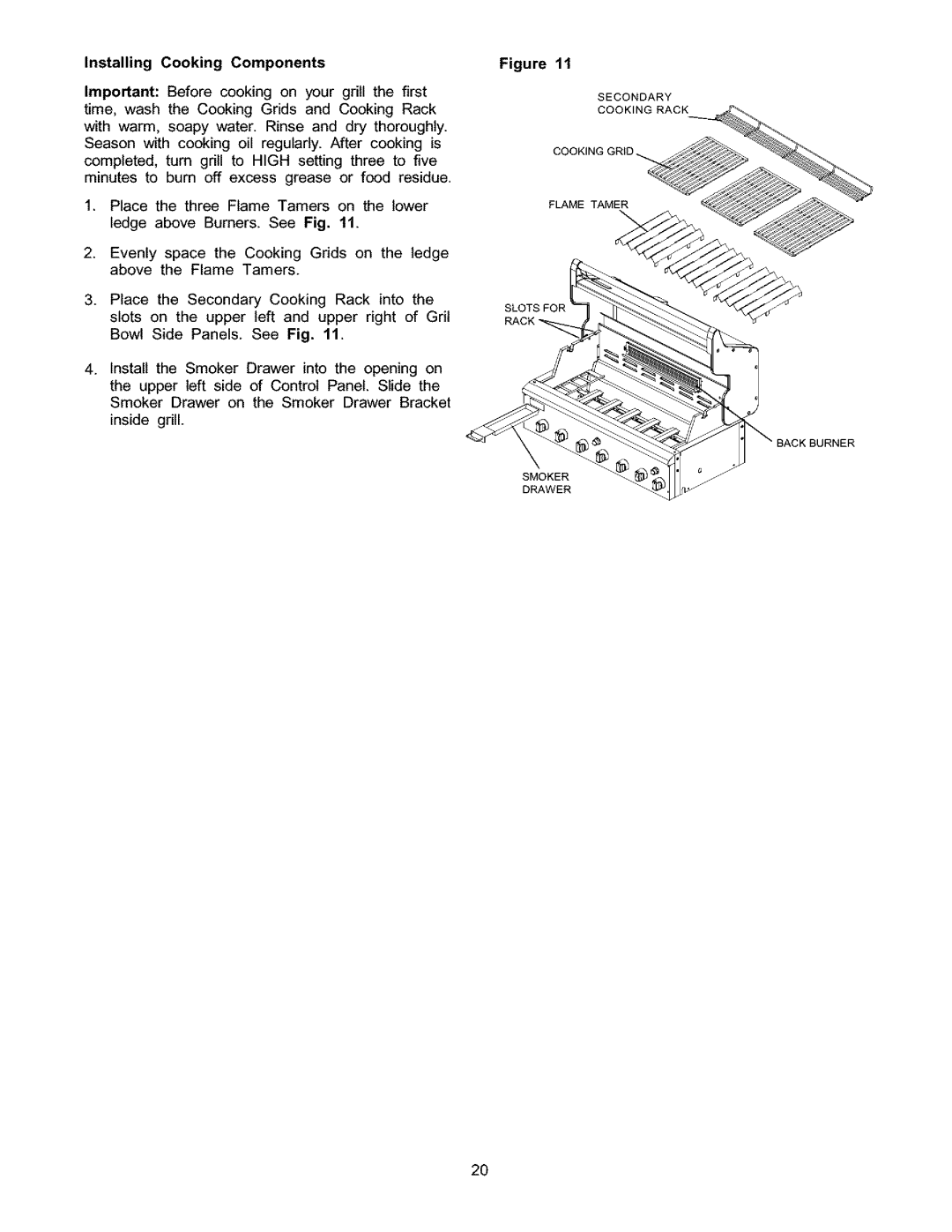 Kenmore 141.17337, 141.15337 owner manual Installing Cooking Components 