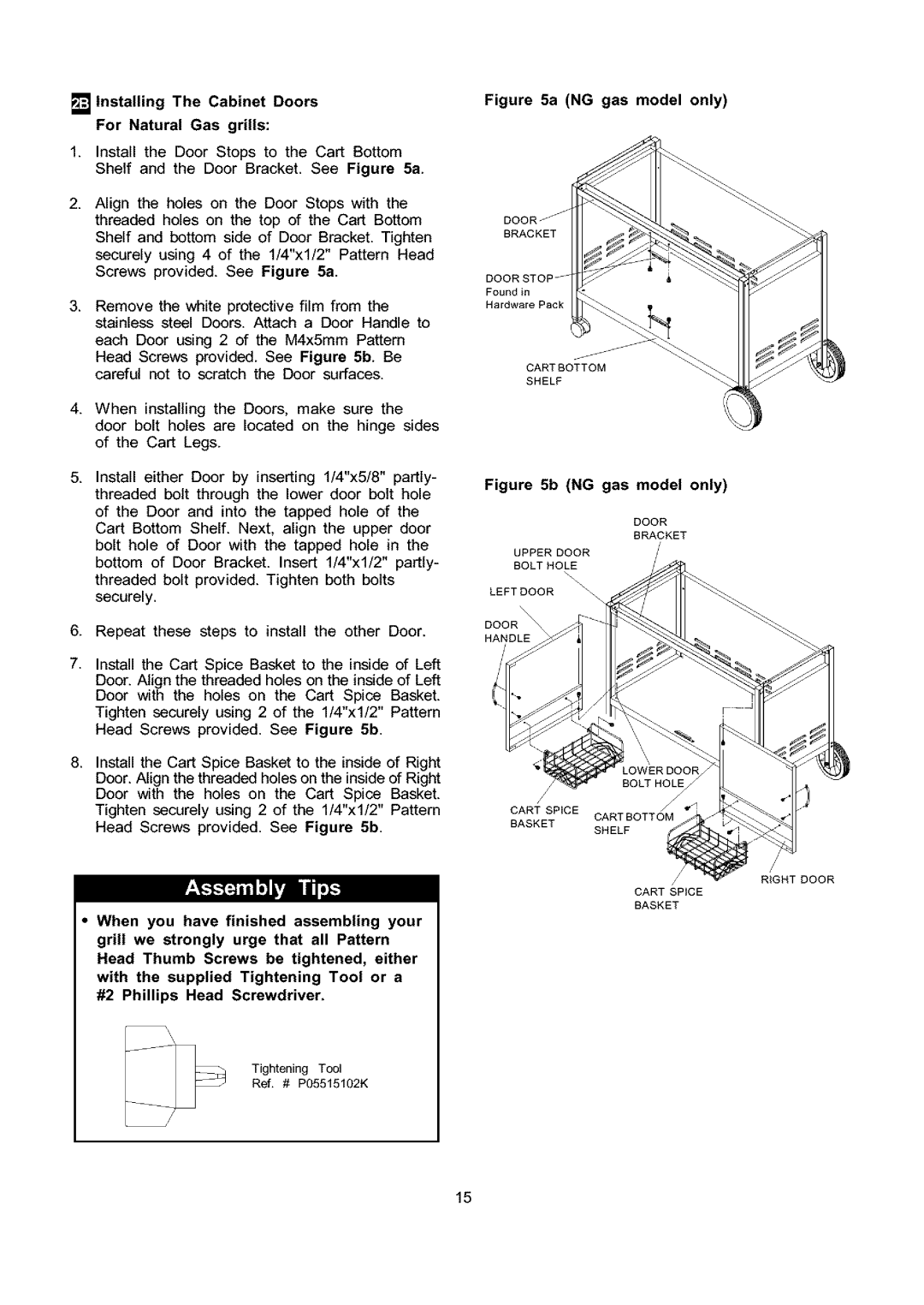 Kenmore 141.153373, 141.173373 owner manual Inserting 1/4x5/8, NG gas model only 