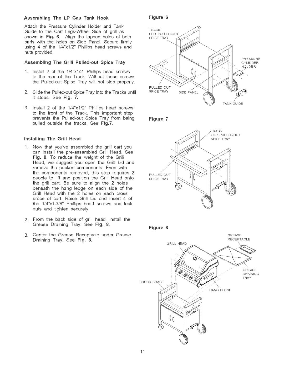 Kenmore 141.1664, 141.1764 owner manual 1/4xl-3/8Phillipsheadscrewsand lock nutsand tightensecurely 