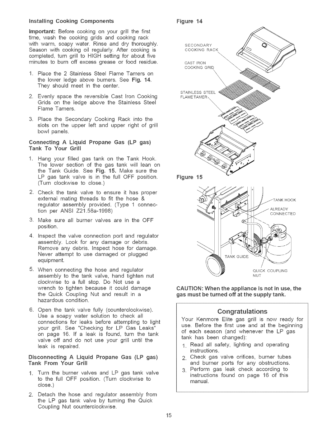 Kenmore 141.1664, 141.1764 owner manual Installing CookingComponents, Congratulations 