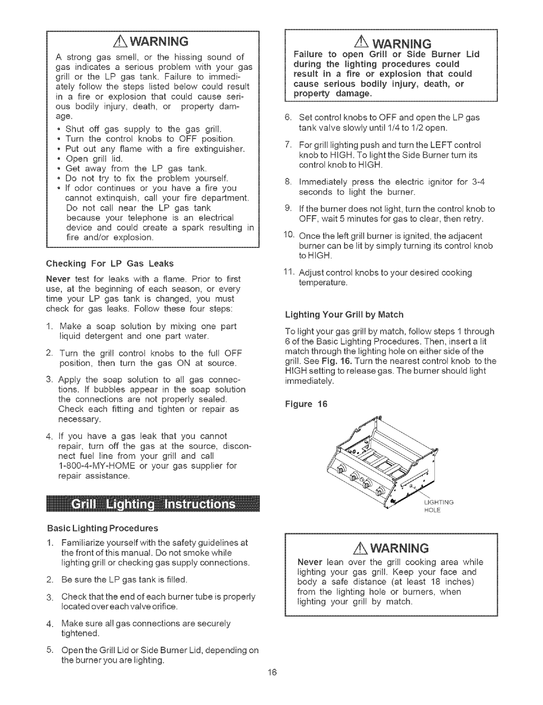 Kenmore 141.1764, 141.1664 owner manual Ting Hole 