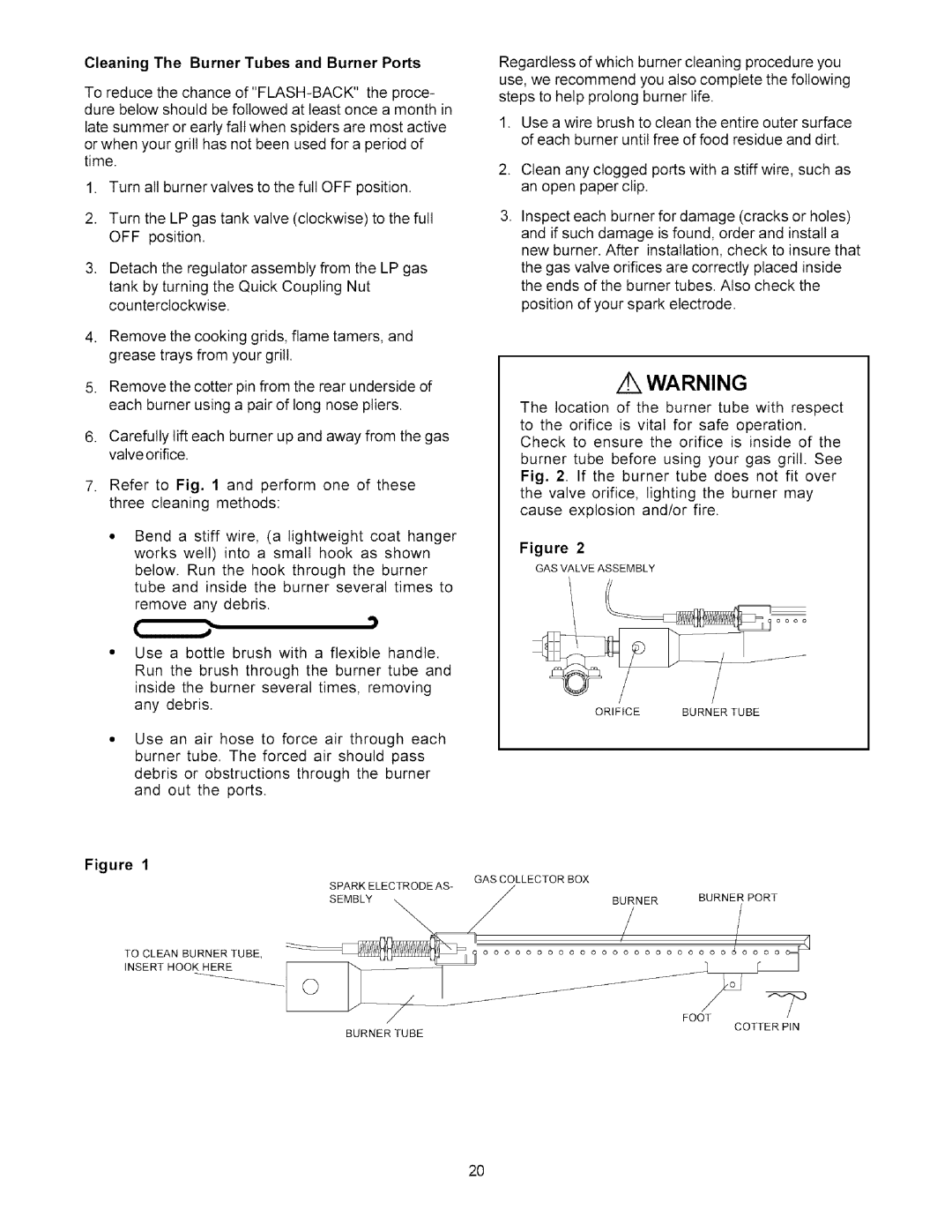 Kenmore 141.1786, 141.1686 owner manual Cleaning The Burner Tubes and Burner Ports 