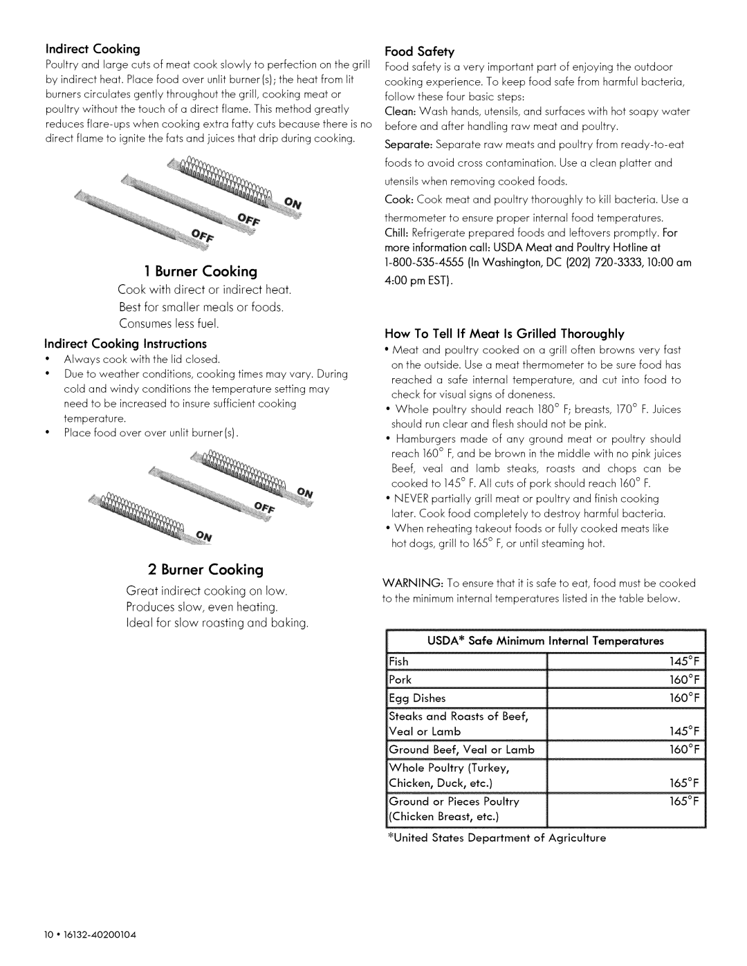 Kenmore 146.1613311 How To Tell If Meat Is Grilled Thoroughly, Great indirect cooking on low, Produces slow, even heating 