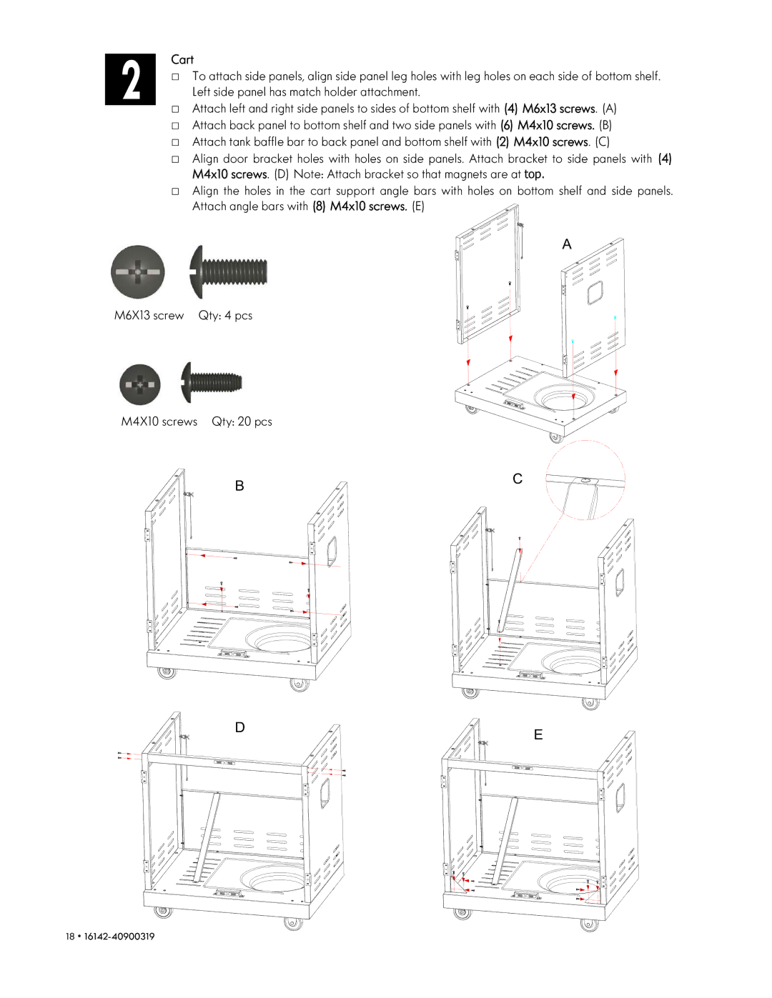 Kenmore 146.1614221 manual Cart 