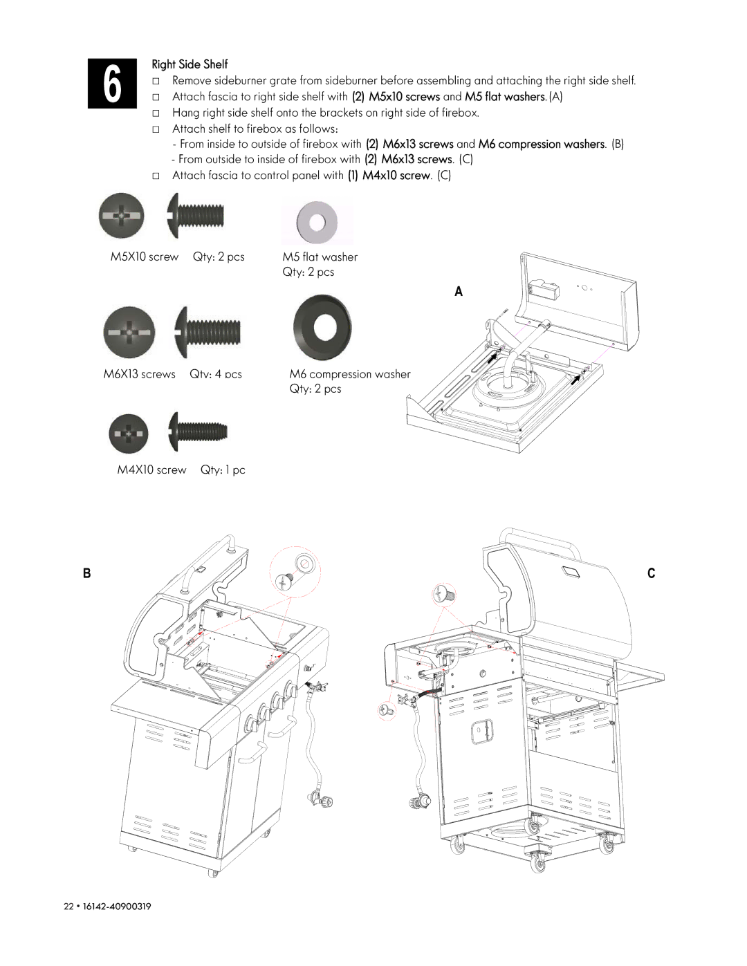 Kenmore 146.1614221 manual Right Side Shelf 