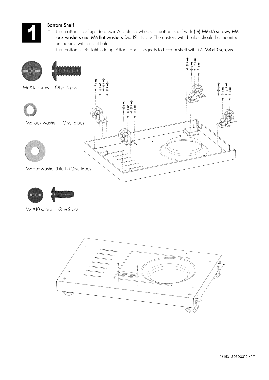 Kenmore 146.1615311 manual Wrn 6ilawasner M4xlO screWS Ock washers uHu, Qt,/6pcs MBX15 screw Qtv 6 ocs 