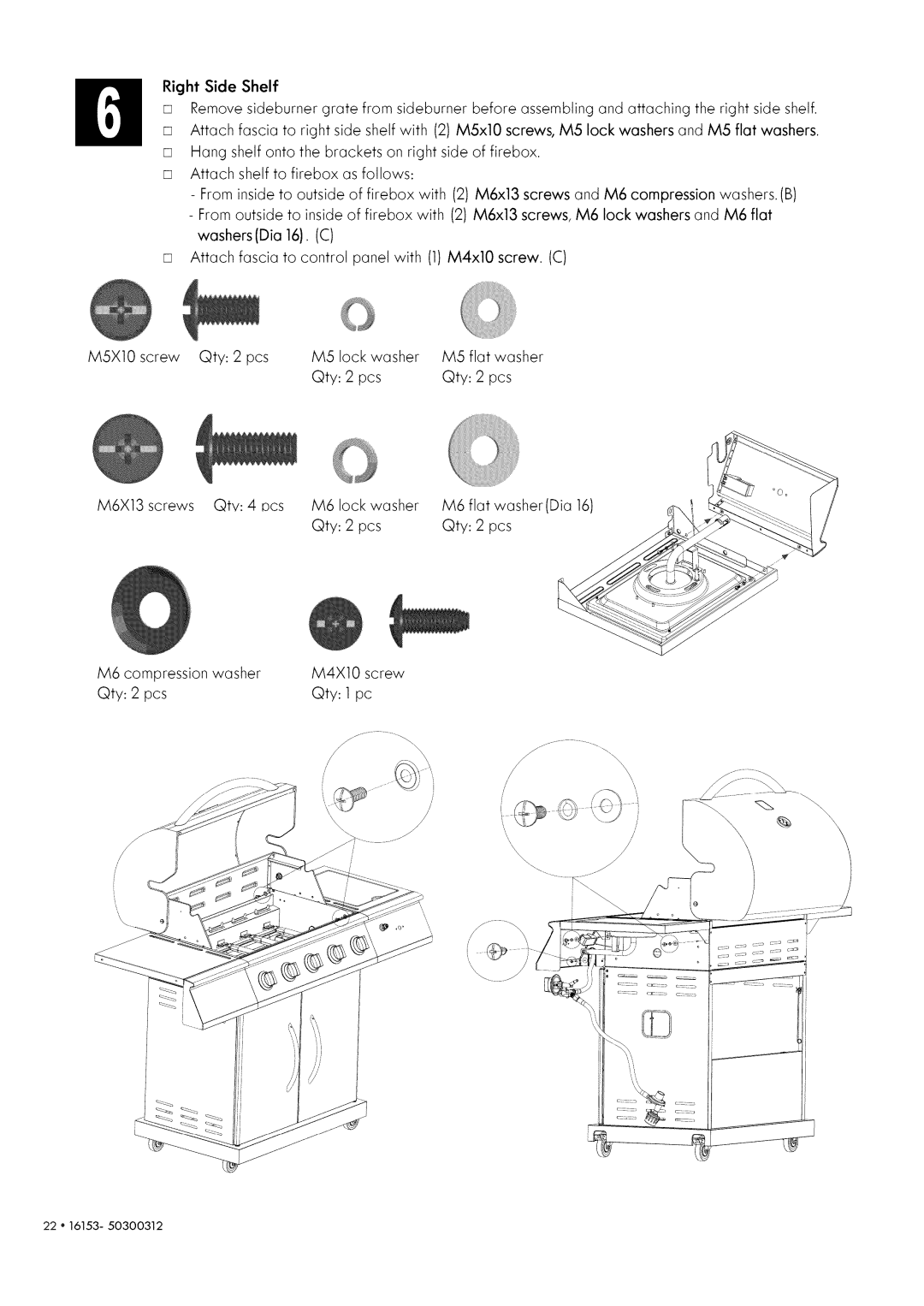 Kenmore 146.1615311 manual Right Side Shelf 