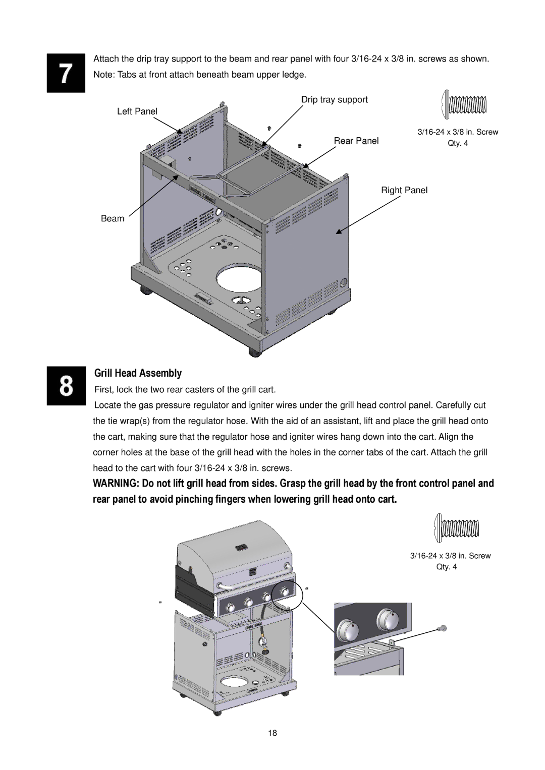 Kenmore 148.1615421 manual Grill Head Assembly 