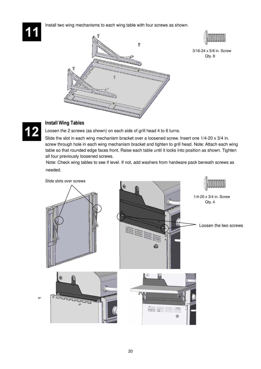 Kenmore 148.1615421 manual Install Wing Tables 