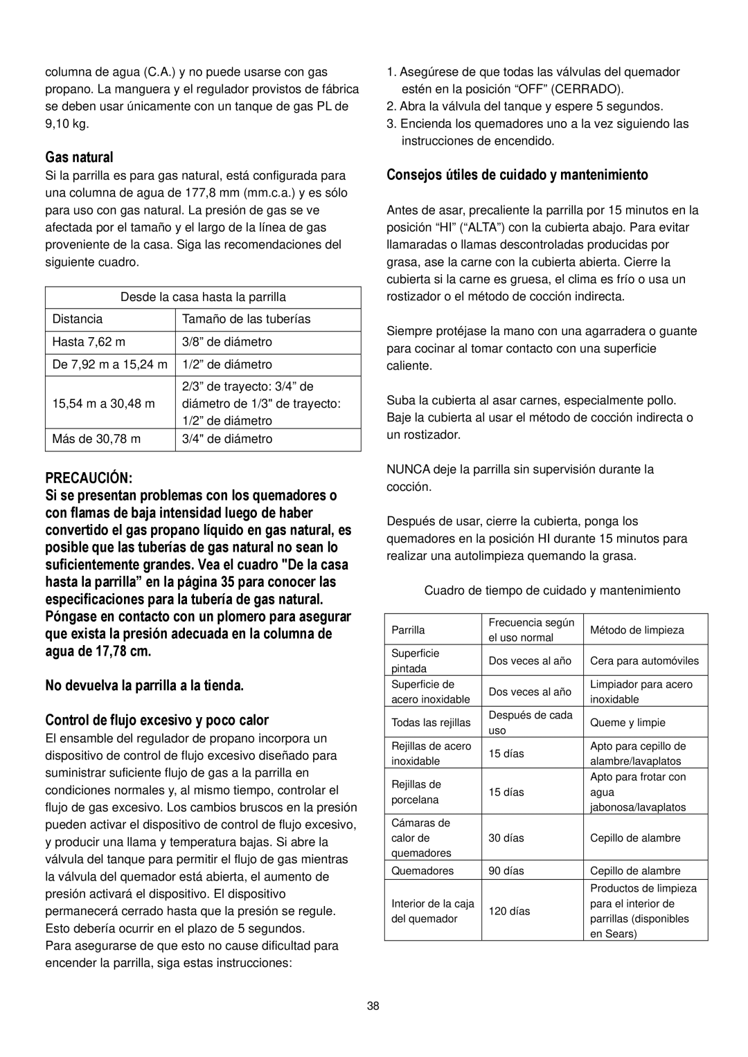 Kenmore 148.1615421 manual Gas natural, Consejos útiles de cuidado y mantenimiento 