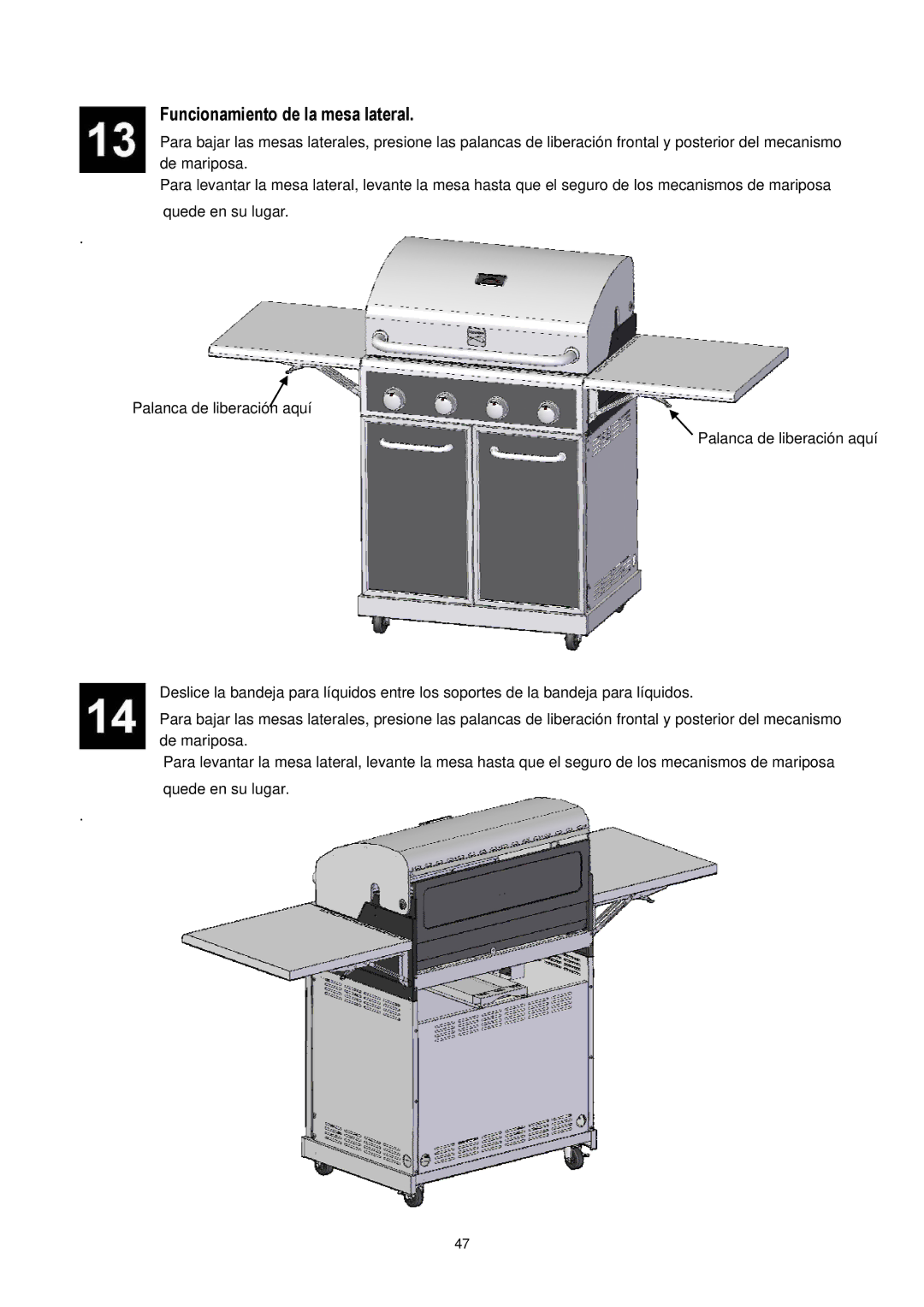 Kenmore 148.1615421 manual Funcionamiento de la mesa lateral 