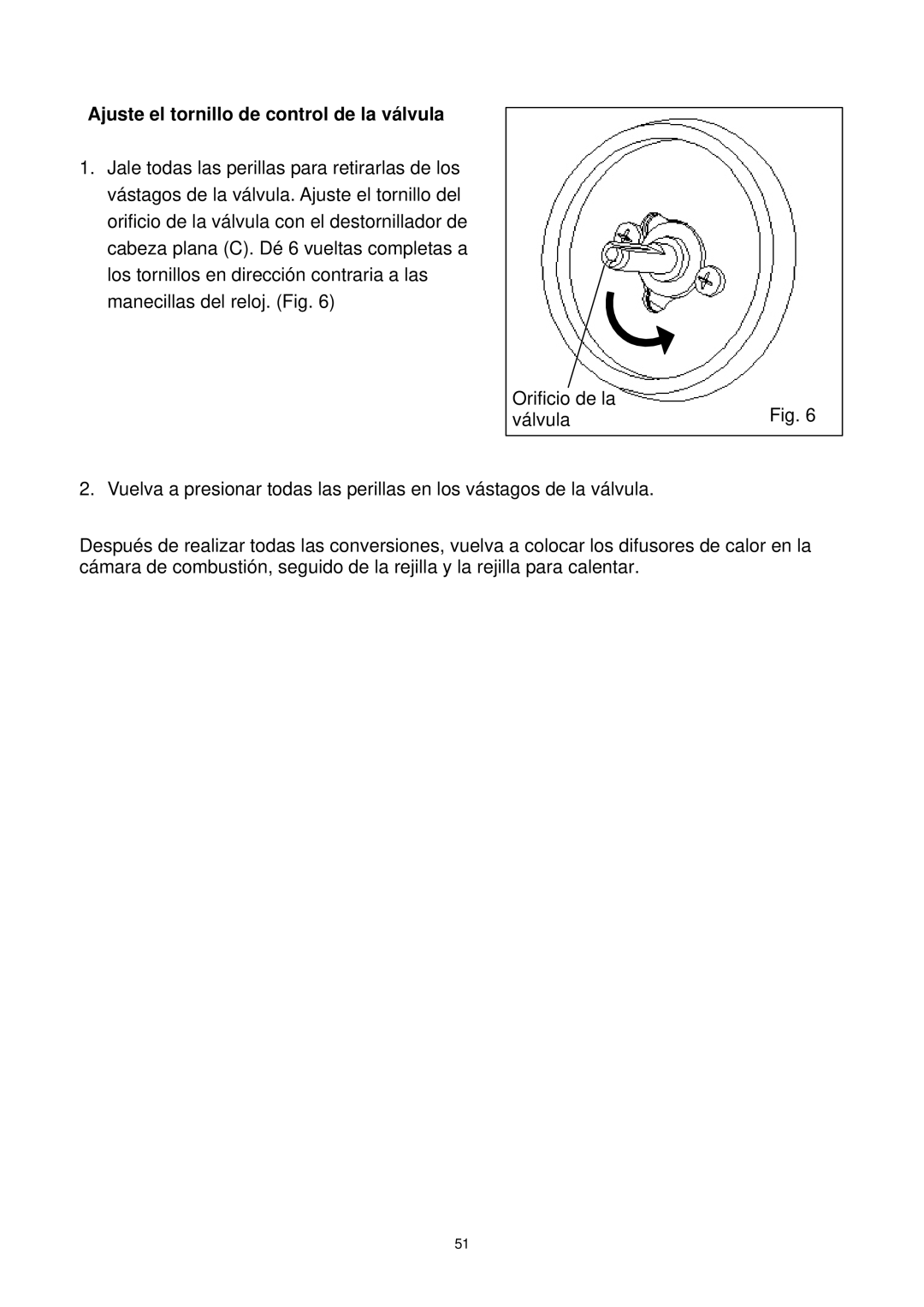 Kenmore 148.1615421 manual Ajuste el tornillo de control de la válvula 