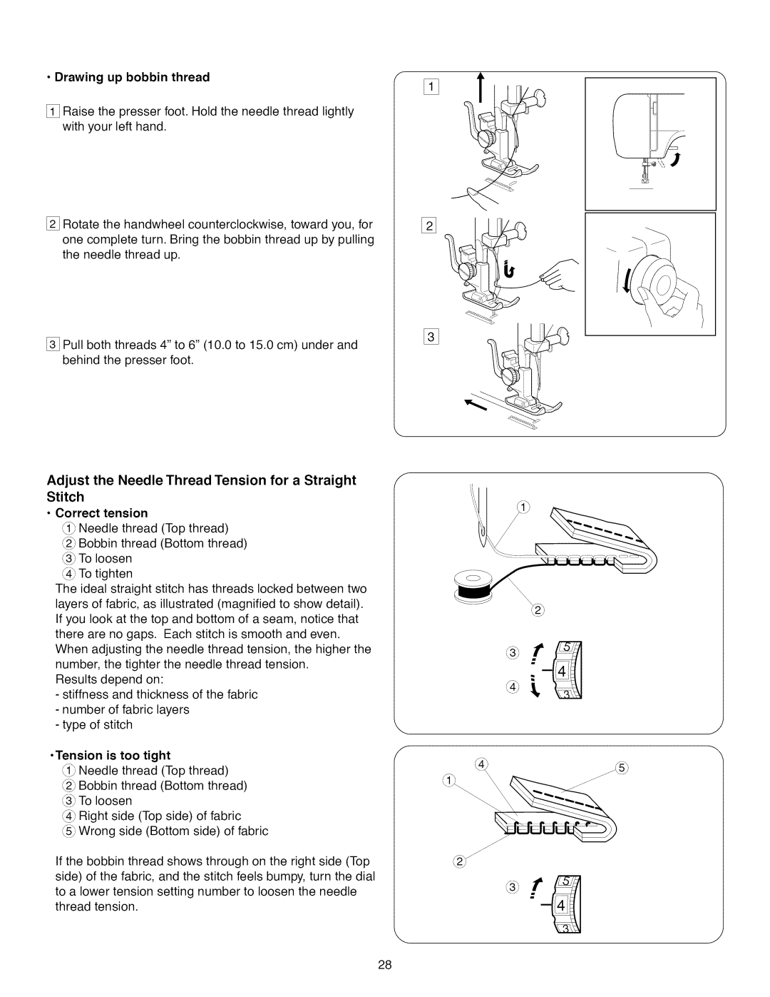 Kenmore 385.1 521 2, 15218, 15616, 15718 owner manual Drawing up bobbin thread 