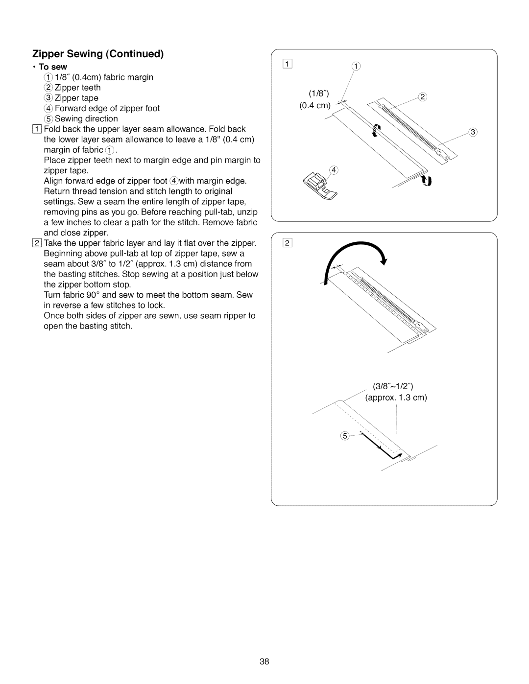 Kenmore 15718, 15218, 385.1 521 2, 15616 owner manual To sew, Approx., 1.3 cm 