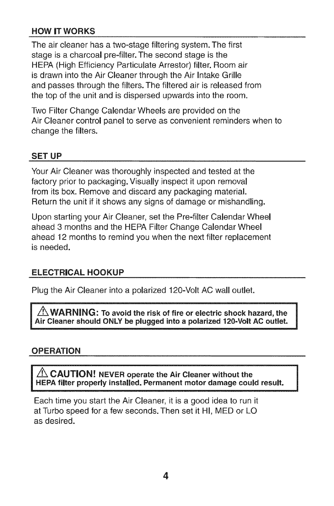 Kenmore 152.85254 owner manual HOW IT Works, Set Up 