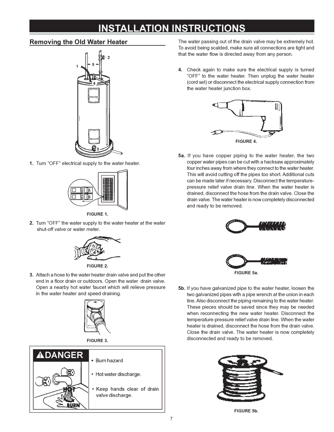 Kenmore 153 owner manual Installation Instructions, Removing the Old Water Heater 