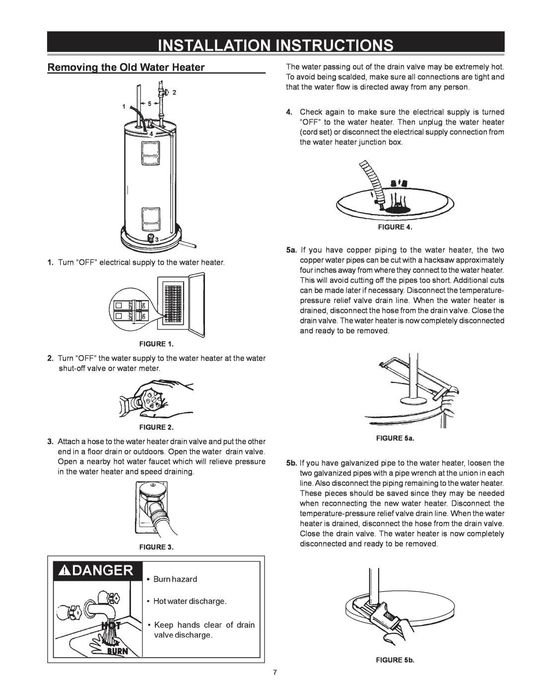 Kenmore 153 owner manual Installation Instructions, Removing the Old Water Heater 
