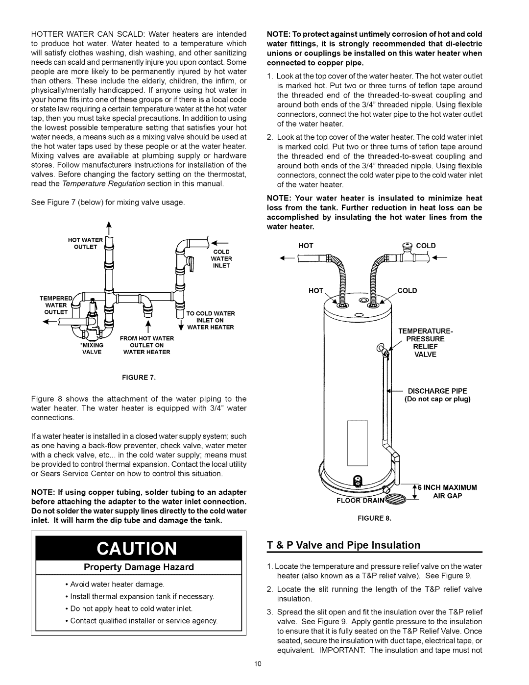 Kenmore 153.31242 manual HOTTERWATERCANSCALDWaterheatersareintended, Valve and Pipe Insulation 