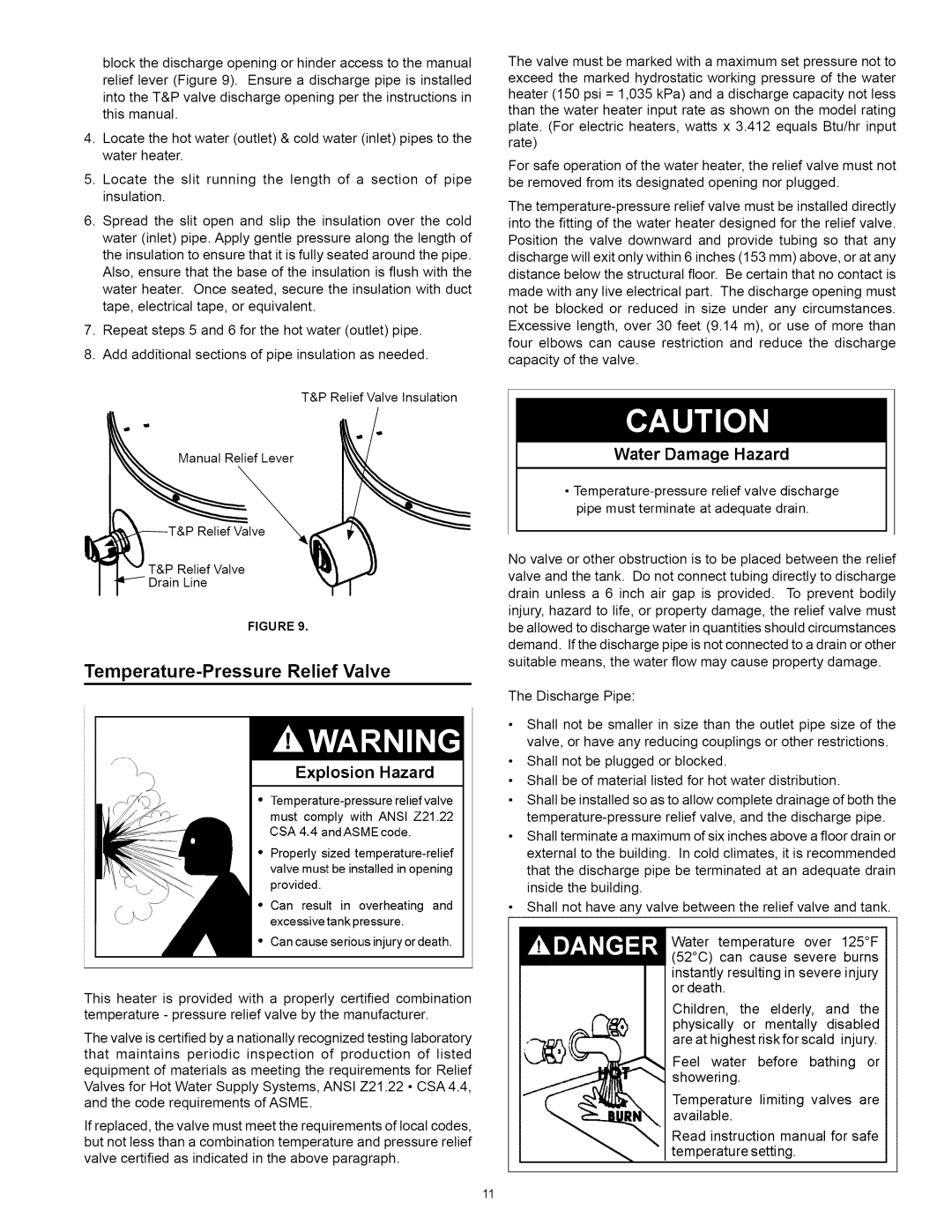 Kenmore 153.31242 manual Beremovedfromitsdesignatedopeningnorplugged, EfLever, Temperature-Pressure Relief Valve 