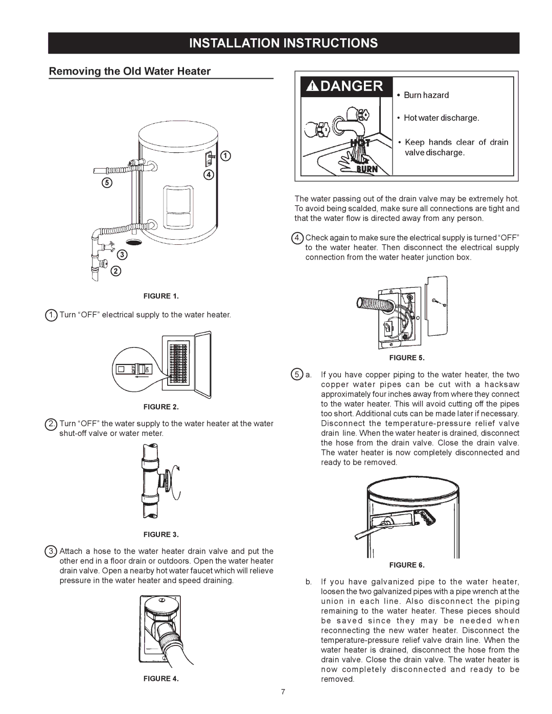 Kenmore 153.31604 owner manual Installation Instructions, Removing the Old Water Heater 