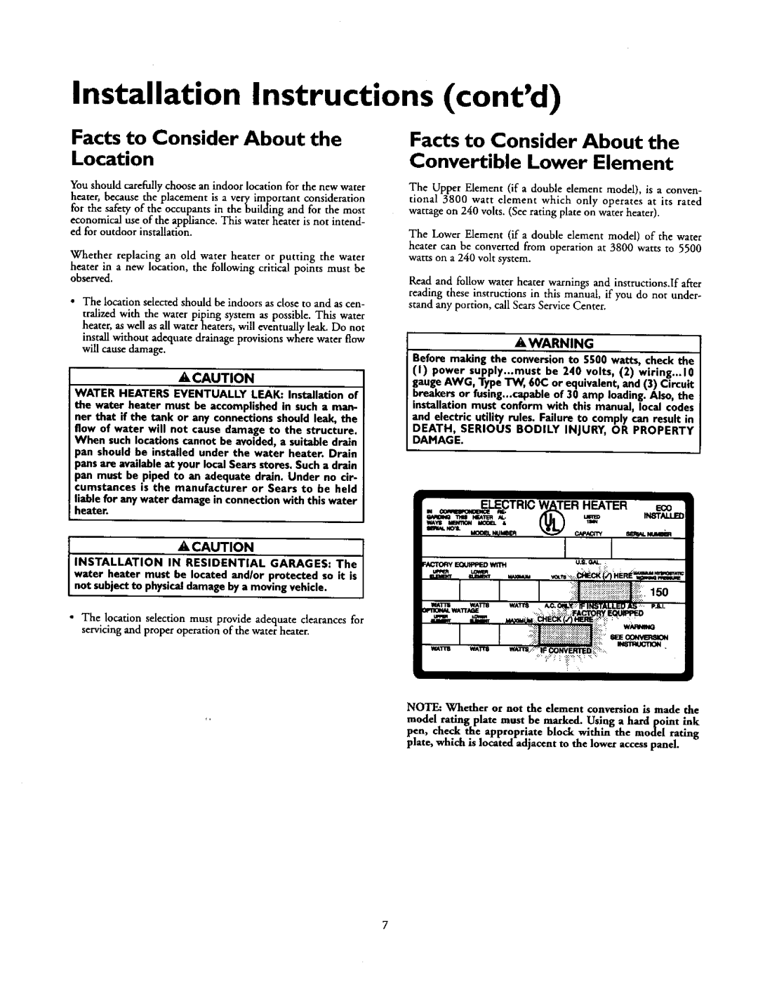 Kenmore 153.31206, 153.31624, 153.327240HT Installation Instructions contd, Facts to Consider About the Location, Electric 