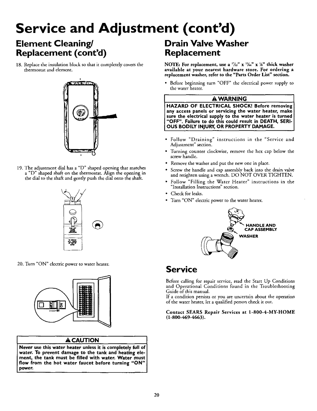 Kenmore 153.320492 HT, 153.320893 HT, 153.320892 HT Drain Valve Washer Replacement, OUS BOD LY INJURY,OR Property Damage 