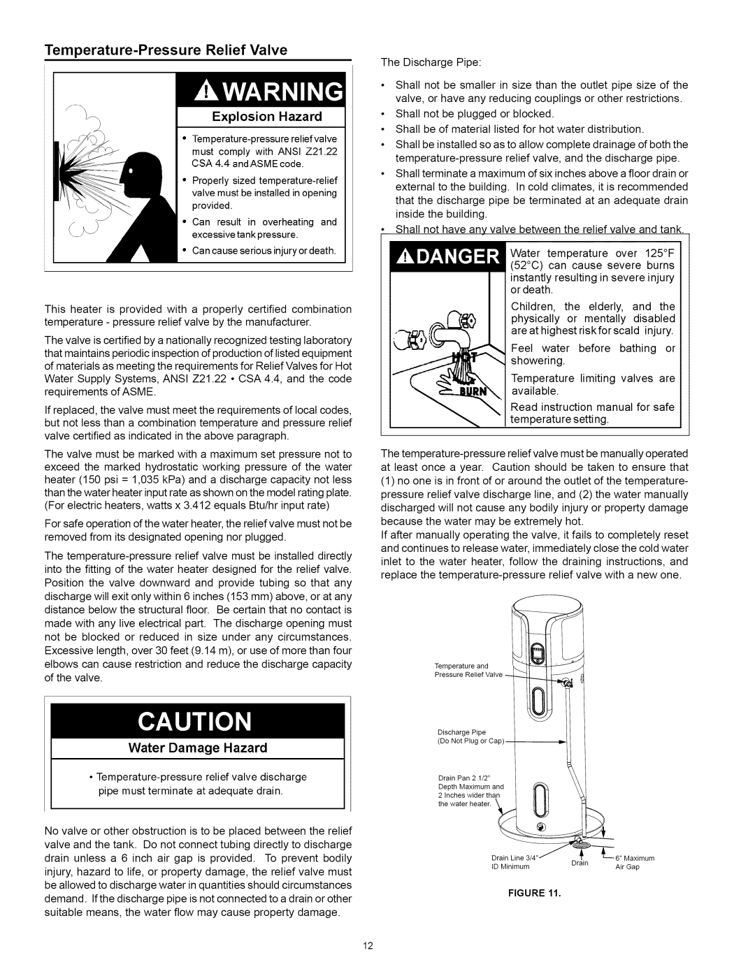 Kenmore 153.32118, 153.32116 manual Temperature-Pressure Relief Valve, Explosion Hazard 