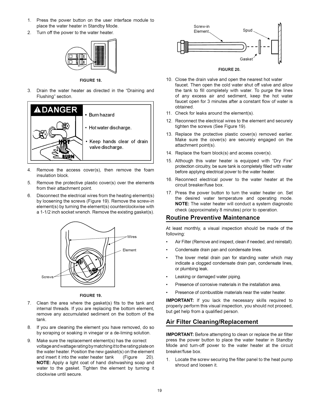 Kenmore 153.32116, 153.32118 manual Routine Preventive Maintenance, Air Filter Cleaning/Replacement 