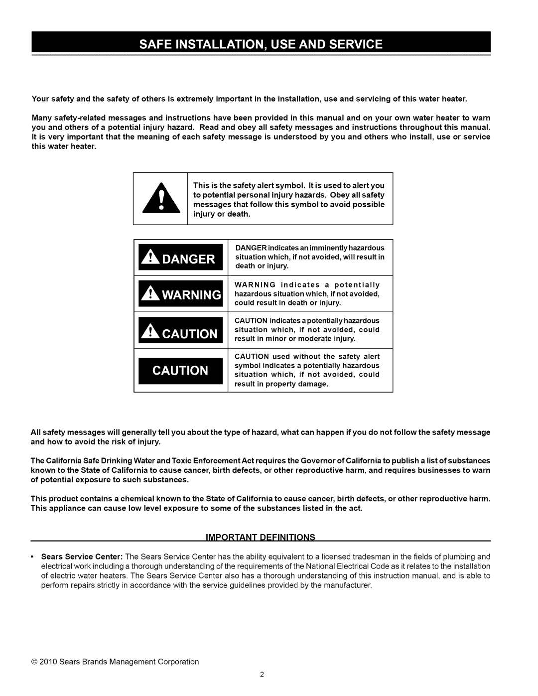 Kenmore 153.32118, 153.32116 manual Important Definitions 