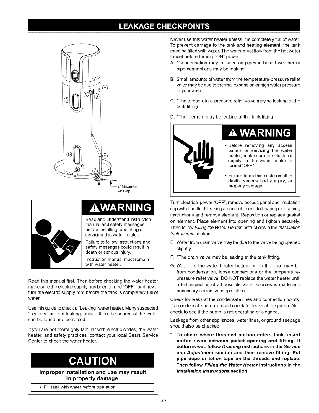 Kenmore 153.32116, 153.32118 manual Installation Instructions section 
