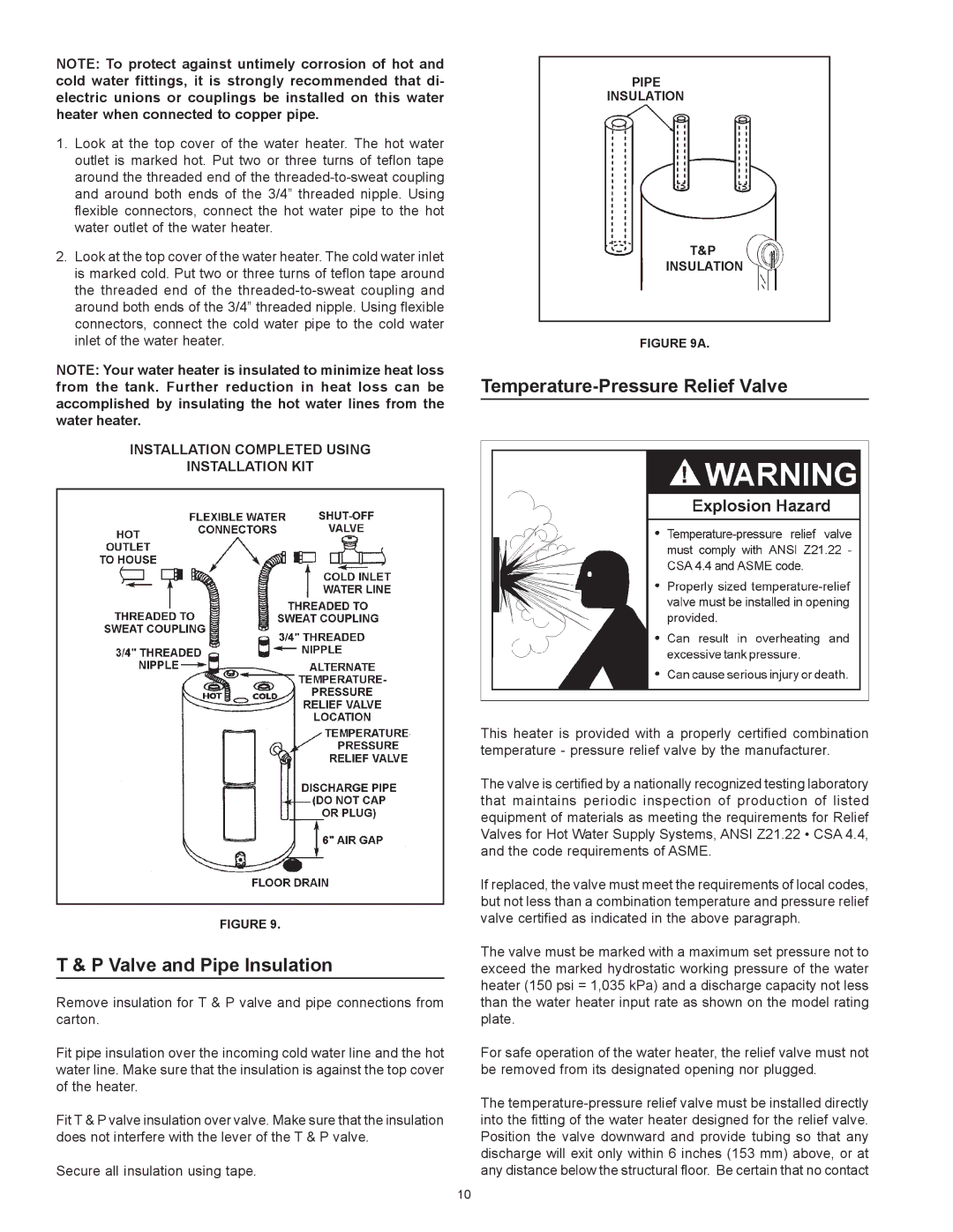 Kenmore 153.326163, 153.326265, 153.326264, 153.326162 Valve and Pipe Insulation, Temperature-Pressure Relief Valve 