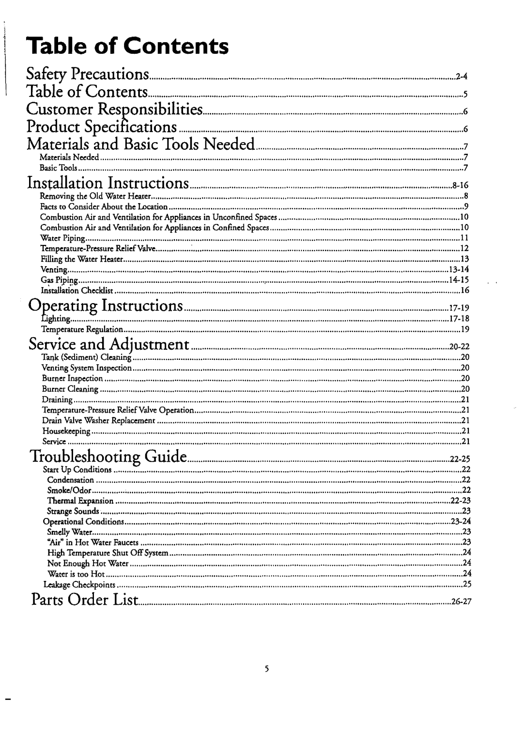 Kenmore 153.330401 owner manual Contents 