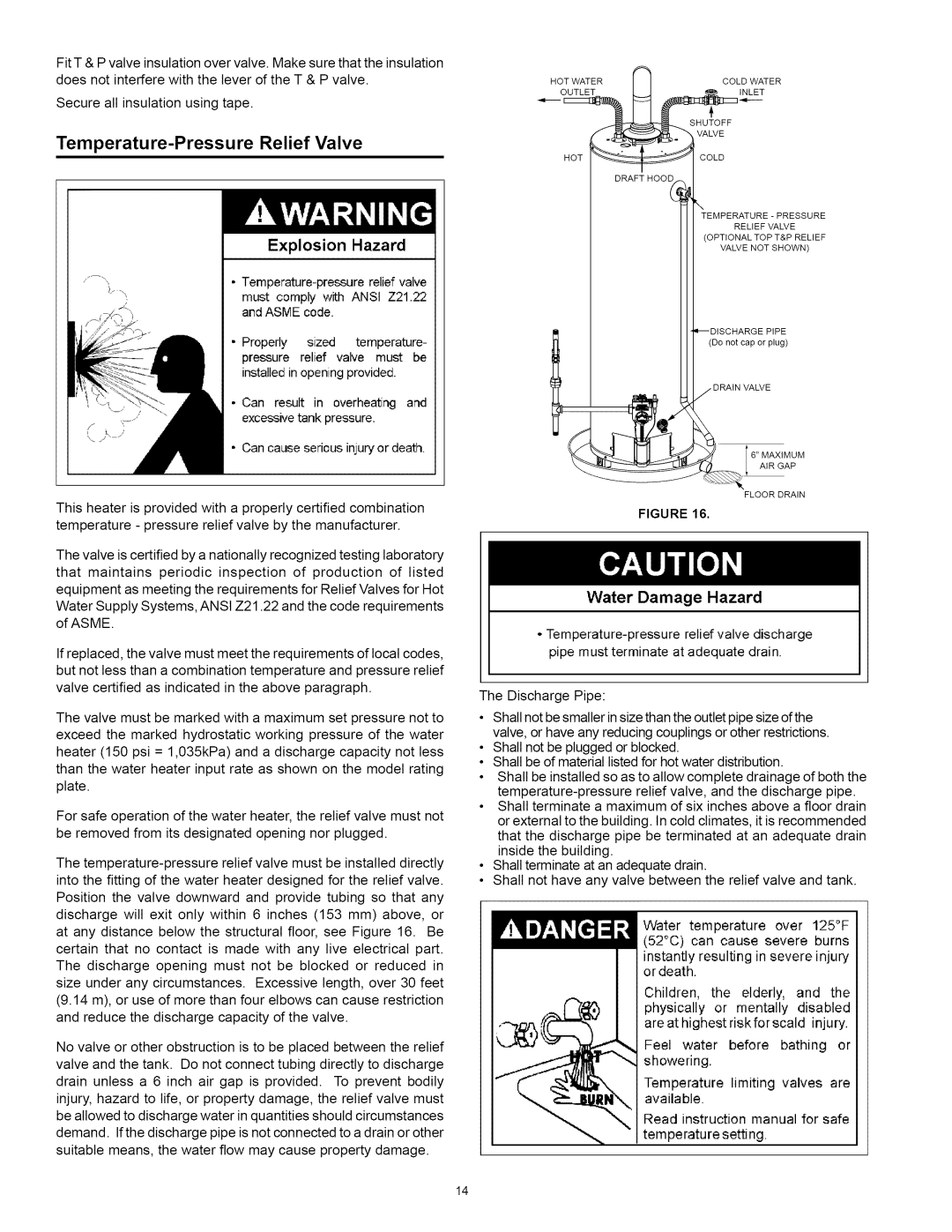 Kenmore 153.330632, 153.330652, 153.33062, 153.330642 owner manual Explosion Hazard, Water Damage Hazard 