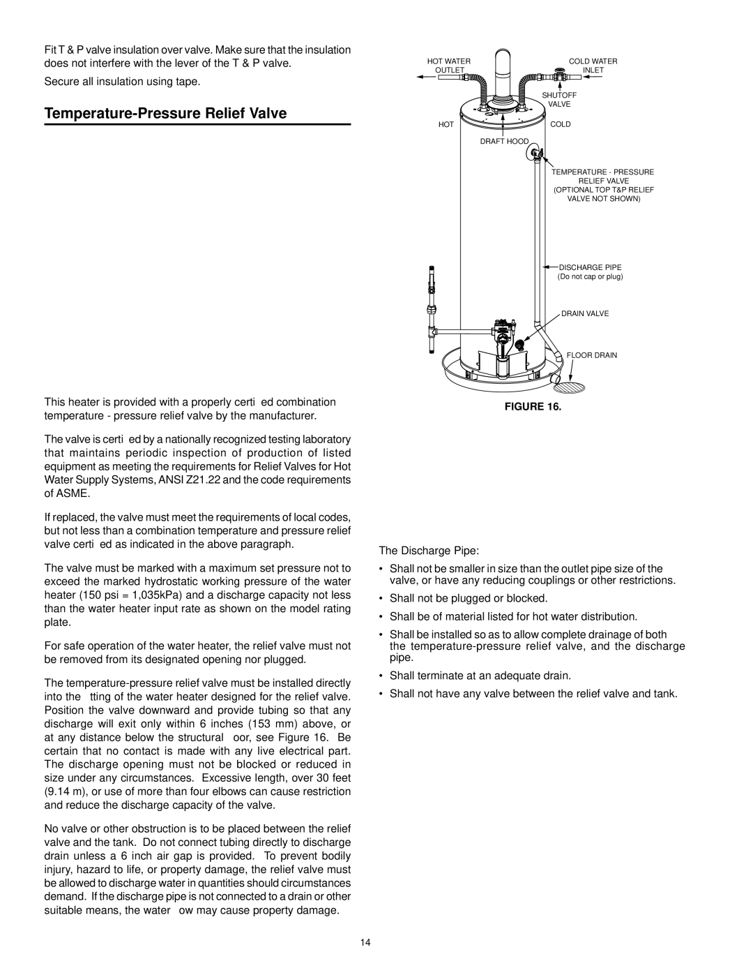 Kenmore 153.33097, 153.33096 owner manual Temperature-Pressure Relief Valve 