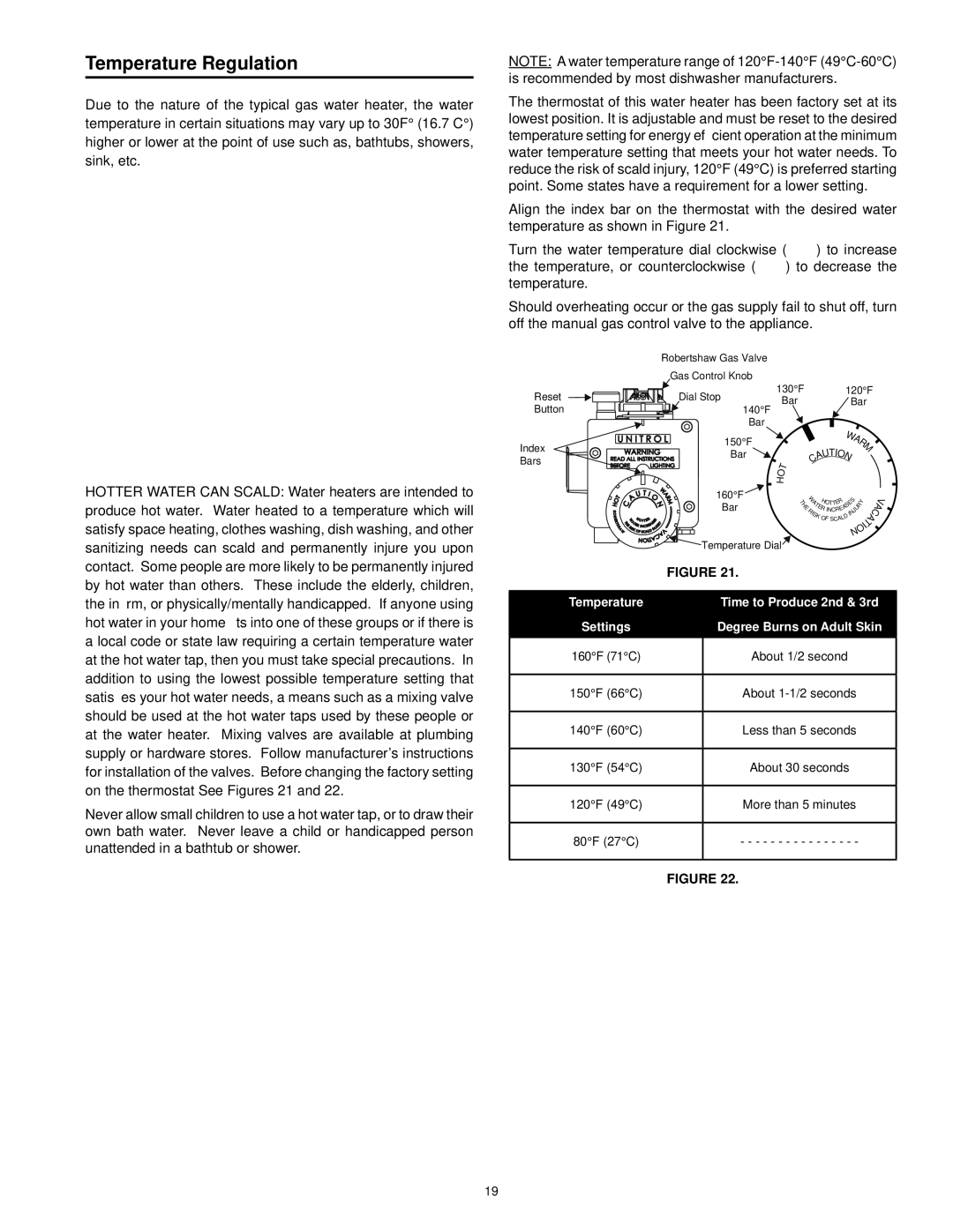 Kenmore 153.33096, 153.33097 owner manual Temperature Regulation, Settings 